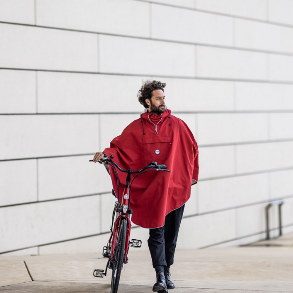 Cape de pluie pour vélo - Le temps des grenouilles - Rouge