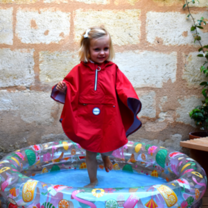 Cape de pluie pour vélo enfant - Rouge
