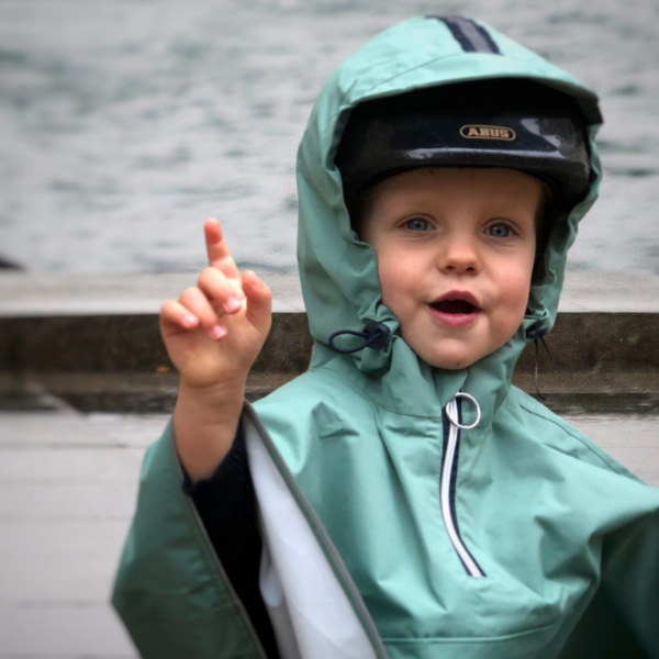Poncho de pluie vélo enfant - Turquoise