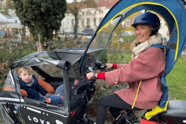 Bâche de pluie pour vélo longtail